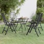 vidaXL Set de comedor de jardín 5 pzas malla metal expandido antracita vidaXL Set de comedor de jardín 5 pzas malla metal expandido antracita