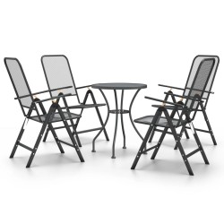 vidaXL Set de comedor de jardín 5 pzas malla metal expandido antracita