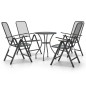 vidaXL Set de comedor de jardín 5 pzas malla metal expandido antracita vidaXL Set de comedor de jardín 5 pzas malla metal expandido antracita
