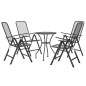 vidaXL Set de comedor de jardín 5 pzas malla metal expandido antracita vidaXL Set de comedor de jardín 5 pzas malla metal expandido antracita