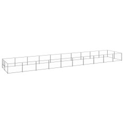 vidaXL Perrera plateada 20 m² acero