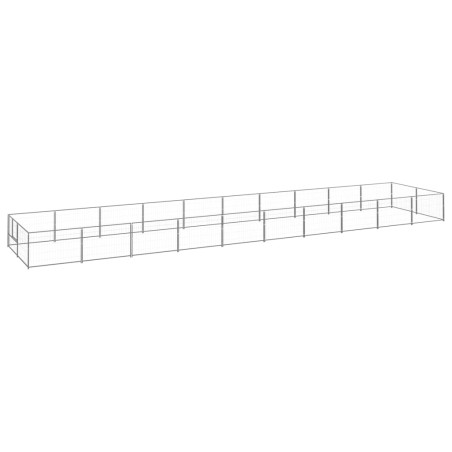 vidaXL Perrera plateada 20 m² acero