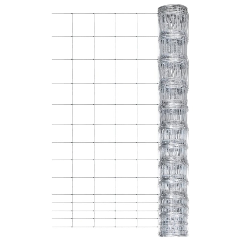 vidaXL Valla de jardín de acero galvanizado plateado 50 m 150 cm vidaXL Valla de jardín de acero galvanizado plateado 50 m 150 cm