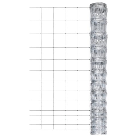 vidaXL Valla de jardín de acero galvanizado plateado 50 m 150 cm