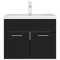 vidaXL Mueble con lavabo madera de ingeniería negro vidaXL Mueble con lavabo madera de ingeniería negro