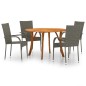 vidaXL Juego de comedor para jardín 5 piezas gris vidaXL Juego de comedor para jardín 5 piezas gris