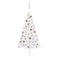 vidaXL Medio árbol de Navidad con luces y bolas blanco 120 cm vidaXL Medio árbol de Navidad con luces y bolas blanco 120 cm