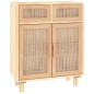 vidaXL Aparador marrón madera pino maciza y ratán natural 60x30x75 cm vidaXL Aparador marrón madera pino maciza y ratán natural 60x30x75 cm