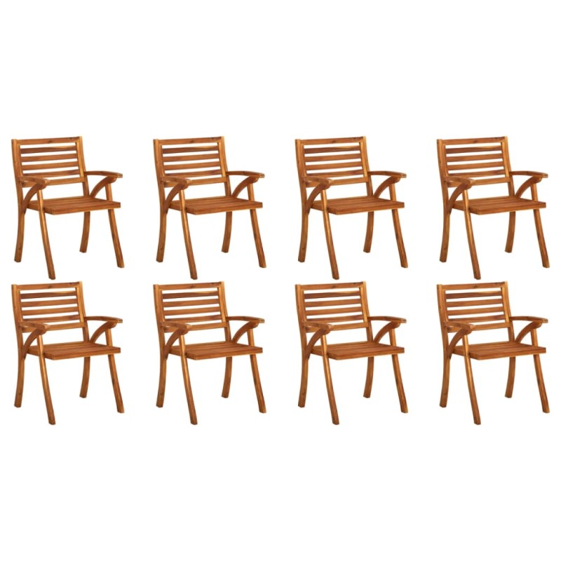 vidaXL Sillas de jardín 8 uds madera maciza de teca vidaXL Sillas de jardín 8 uds madera maciza de teca