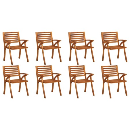 vidaXL Sillas de jardín 8 uds madera maciza de teca
