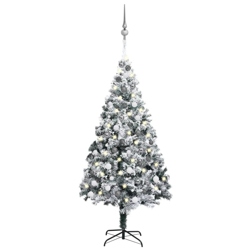 vidaXL Árbol de Navidad preiluminado con luces y bolas verde 180 cm vidaXL Árbol de Navidad preiluminado con luces y bolas verde 180 cm