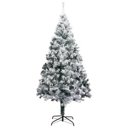 vidaXL Árbol de Navidad preiluminado con luces y bolas verde 180 cm