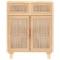 vidaXL Aparador marrón madera pino maciza y ratán natural 60x30x75 cm vidaXL Aparador marrón madera pino maciza y ratán natural 60x30x75 cm