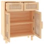 vidaXL Aparador marrón madera pino maciza y ratán natural 60x30x75 cm vidaXL Aparador marrón madera pino maciza y ratán natural 60x30x75 cm
