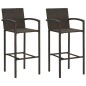 vidaXL Muebles de bar de jardín 3 pzas ratán PE reposabrazos marrón vidaXL Muebles de bar de jardín 3 pzas ratán PE reposabrazos marrón
