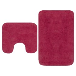 vidaXL Conjunto de alfombrillas de baño de tela 2 piezas fucsia
