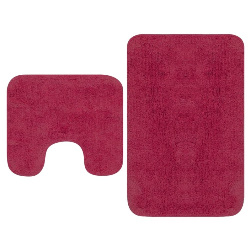 vidaXL Conjunto de alfombrillas de baño de tela 2 piezas fucsia vidaXL Conjunto de alfombrillas de baño de tela 2 piezas fucsia