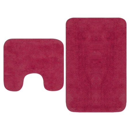 vidaXL Conjunto de alfombrillas de baño de tela 2 piezas fucsia