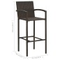 vidaXL Muebles de bar de jardín 3 pzas ratán PE reposabrazos marrón vidaXL Muebles de bar de jardín 3 pzas ratán PE reposabrazos marrón