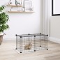 vidaXL Jaula para mascotas de 8 paneles acero negro 35x35cm