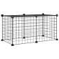 vidaXL Jaula para mascotas de 8 paneles acero negro 35x35cm