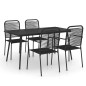 vidaXL Set de comedor de jardín 5 pzas cuerda de algodón y acero negro vidaXL Set de comedor de jardín 5 pzas cuerda de algodón y acero negro