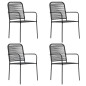 vidaXL Set de comedor de jardín 5 pzas cuerda de algodón y acero negro vidaXL Set de comedor de jardín 5 pzas cuerda de algodón y acero negro