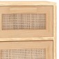 vidaXL Aparador marrón madera pino maciza y ratán natural 60x30x75 cm vidaXL Aparador marrón madera pino maciza y ratán natural 60x30x75 cm