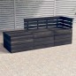 vidaXL Muebles palets de jardín 3 pzas madera maciza pino gris oscuro vidaXL Muebles palets de jardín 3 pzas madera maciza pino gris oscuro