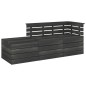 vidaXL Muebles palets de jardín 3 pzas madera maciza pino gris oscuro vidaXL Muebles palets de jardín 3 pzas madera maciza pino gris oscuro