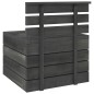 vidaXL Muebles palets de jardín 3 pzas madera maciza pino gris oscuro vidaXL Muebles palets de jardín 3 pzas madera maciza pino gris oscuro