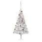 vidaXL Árbol de Navidad preiluminado con luces y bolas plateado 180 cm vidaXL Árbol de Navidad preiluminado con luces y bolas plateado 180 cm