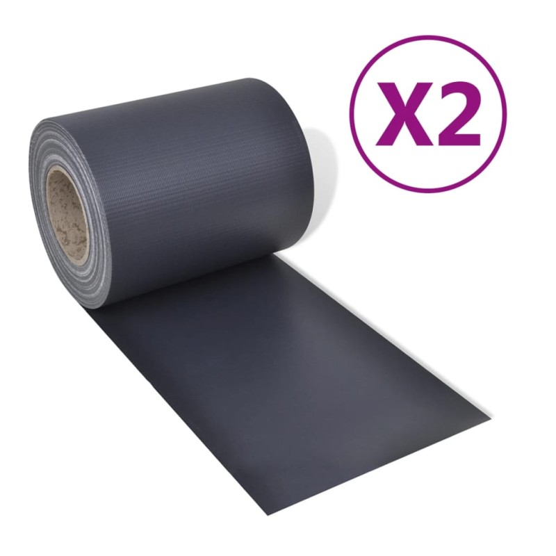 vidaXL Pantalla privacidad de jardín 2 uds PVC gris oscuro 70x0,19 m vidaXL Pantalla privacidad de jardín 2 uds PVC gris oscuro 70x0,19 m