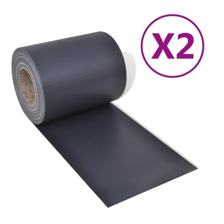 vidaXL Pantalla privacidad de jardín 2 uds PVC gris oscuro 70x0,19 m 