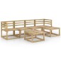 vidaXL Set de muebles de jardín 6 pzas madera de pino impregnada verde vidaXL Set de muebles de jardín 6 pzas madera de pino impregnada verde
