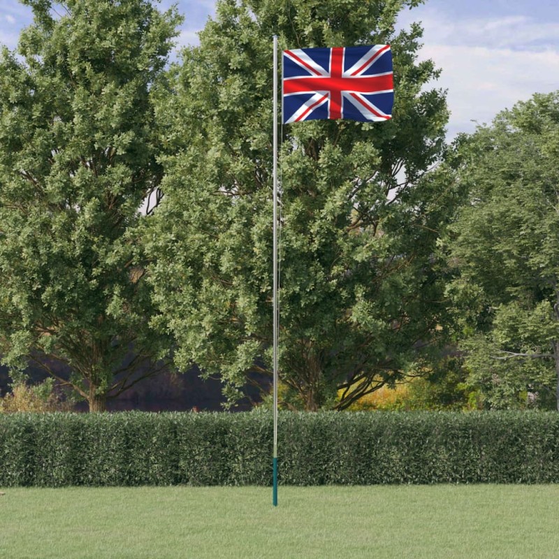 vidaXL Mástil y bandera de Reino Unido aluminio 6,23 m vidaXL Mástil y bandera de Reino Unido aluminio 6,23 m