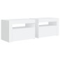 vidaXL Mesitas de noche con LED 2 unidades blanco 60x35x40 cm vidaXL Mesitas de noche con LED 2 unidades blanco 60x35x40 cm