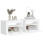vidaXL Mesitas de noche con LED 2 unidades blanco 60x35x40 cm vidaXL Mesitas de noche con LED 2 unidades blanco 60x35x40 cm