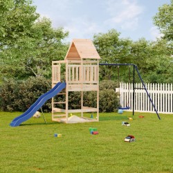 vidaXL Parque infantil de exterior madera maciza de pino