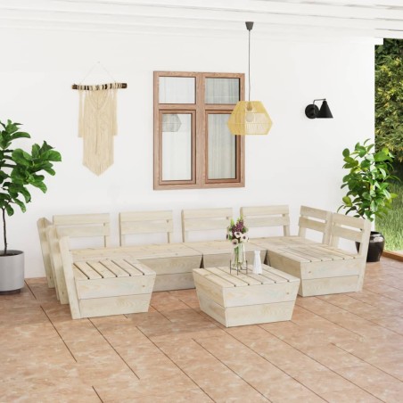 vidaXL Muebles de palets para jardín 7 pzas madera de abeto impregnada