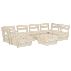 vidaXL Muebles de palets para jardín 7 pzas madera de abeto impregnada
