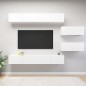 vidaXL Set de muebles de salón TV 6 piezas madera de ingeniería blanco vidaXL Set de muebles de salón TV 6 piezas madera de ingeniería blanco