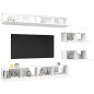 vidaXL Set de muebles de salón TV 6 piezas madera de ingeniería blanco vidaXL Set de muebles de salón TV 6 piezas madera de ingeniería blanco