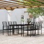 vidaXL Juego de comedor de jardín 7 piezas negro vidaXL Juego de comedor de jardín 7 piezas negro