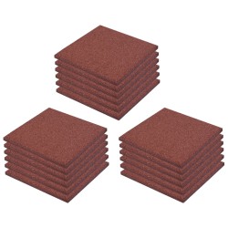 vidaXL Losetas de goma protección de caídas 18 unidades 50x50x3cm rojo