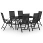 vidaXL Juego de comedor para jardín 7 piezas aluminio gris antracita vidaXL Juego de comedor para jardín 7 piezas aluminio gris antracita