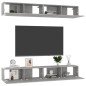vidaXL Juego de muebles de salón 4 piezas gris hormigón 100x30x30 cm vidaXL Juego de muebles de salón 4 piezas gris hormigón 100x30x30 cm
