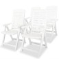 vidaXL Sillas de jardín reclinables 4 unidades plástico blanco vidaXL Sillas de jardín reclinables 4 unidades plástico blanco