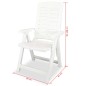 vidaXL Sillas de jardín reclinables 4 unidades plástico blanco vidaXL Sillas de jardín reclinables 4 unidades plástico blanco