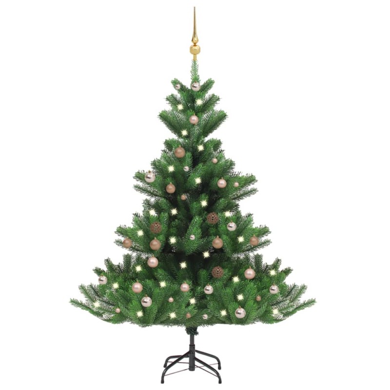 vidaXL Árbol de Navidad abeto Nordmann con LEDs y bolas verde 180 cm vidaXL Árbol de Navidad abeto Nordmann con LEDs y bolas verde 180 cm